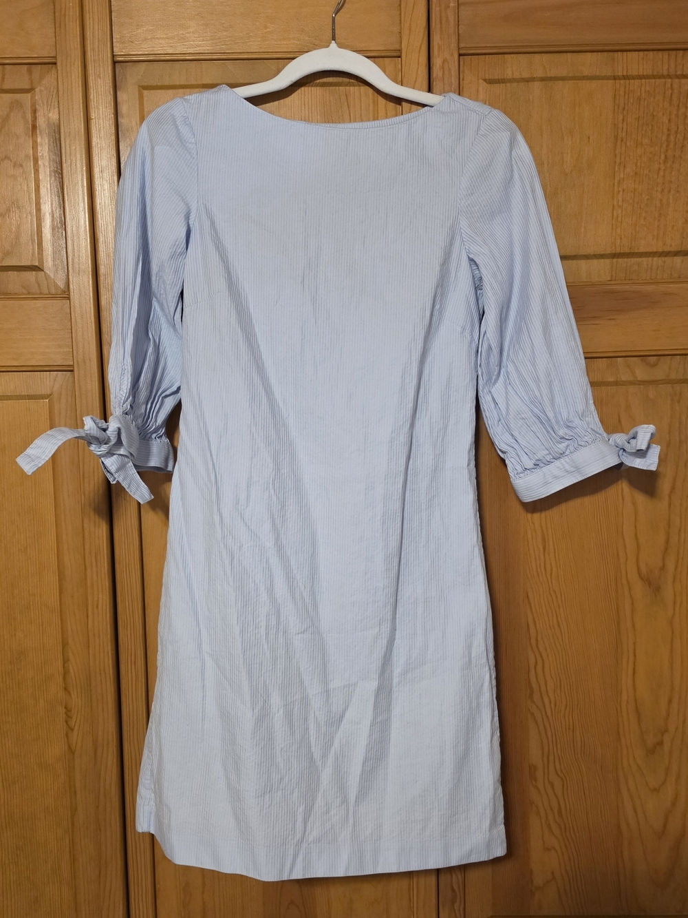 H&M Pale Blue Tie-Cuff Midi Dress